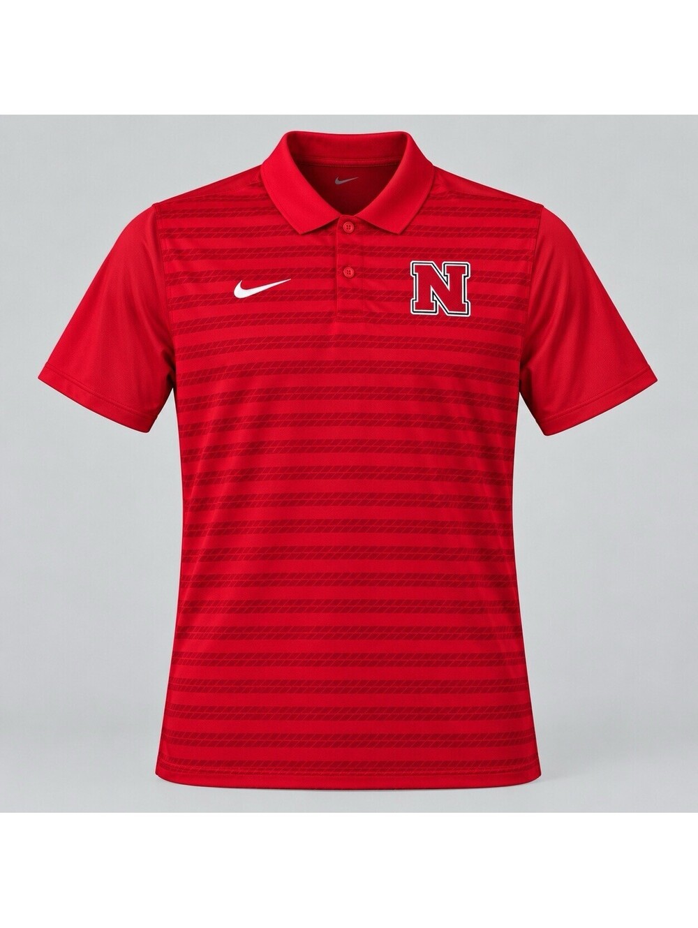 Nike Nebraska Cornhuskers Dri-FIT Polo Men’s M Red Striped NCAA